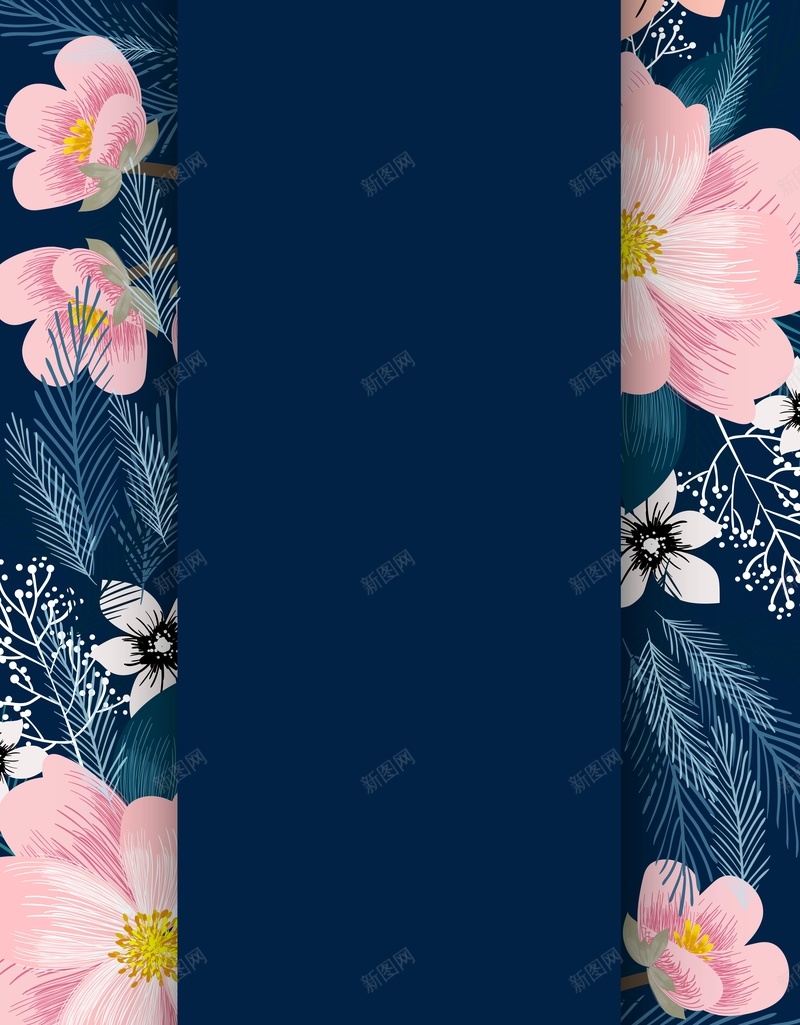 对称粉色植物花朵婚礼请贴背景模板jpg设计背景_新图网 https://ixintu.com 婚礼 对称 植物 粉色 花朵 请贴 海报 矢量