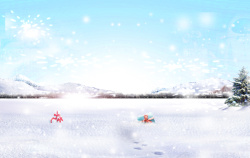 冬季氛围模冬季节日氛围雪地背景高清图片