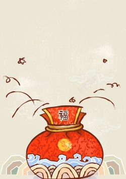 复古红包矢量手绘中国风红包背景高清图片