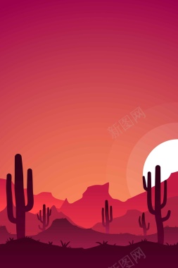 干旱沙漠红色简约背景图背景