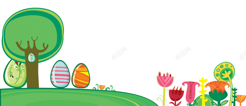 复活节广告psd设计背景_新图网 https://ixintu.com 复活节 卡通 彩蛋 扁平 海报banner 童趣 手绘