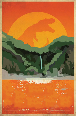 白橙色调漫画艺术宣传海报设计高清图片