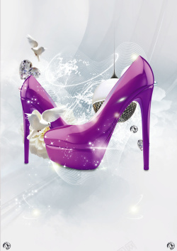 钻石鞋时尚婚鞋海报背景素材高清图片