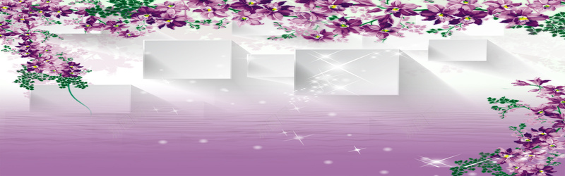 紫色花藤艺术背景海报背景