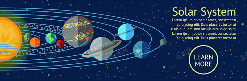 宇宙bannerjpg设计背景_新图网 https://ixintu.com 火箭 宇宙 太阳系 地球 土星 金星 木星 火星 天王星 海王星 水星 banner 太空 卫星 月球 九大行星 海报banner 卡通 童趣 手绘