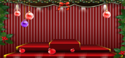 台效果图圣诞节简约红色舞台淘宝背景高清图片