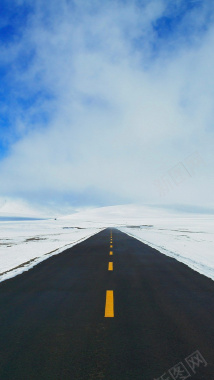 冬季道路雪景H5背景背景