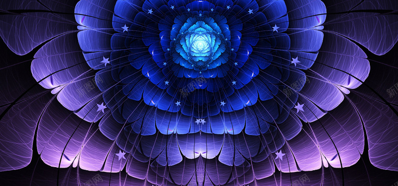荧光蓝色花朵背景图背景