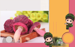 土特产黄花菜广告卡通土特产食品包装盒海报背景素材高清图片