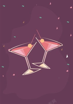 紫色鸡尾酒酒杯紫色海报背景高清图片