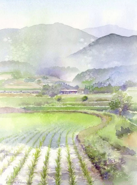 唯美乡间海报设计背景