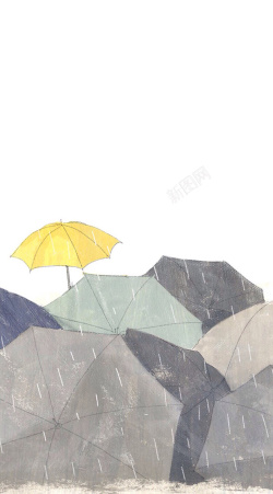 彩色雨伞小清新手绘雨伞背景高清图片