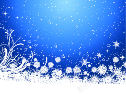 冬天的雪雪花蓝色背景高清图片