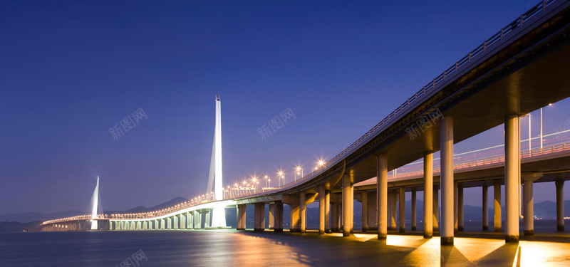 城市夜jpg设计背景_新图网 https://ixintu.com 高架桥 夜晚 灯光 蓝色 海报banner 摄影 风景