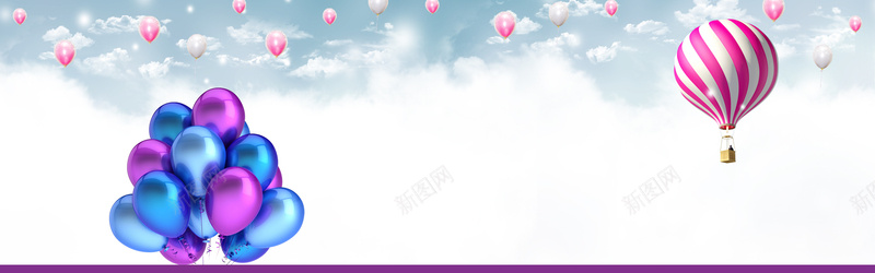 活动专用banner背景图psd设计背景_新图网 https://ixintu.com 气球 风景 天空 活动 促销 海报banner 卡通 童趣 手绘