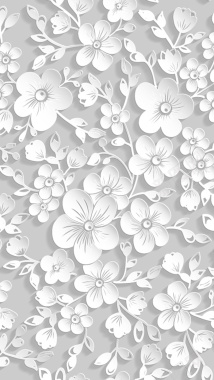 白色花朵矢量图源文件H5背景背景