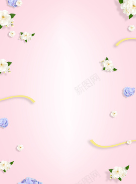 粉色花朵清新H5背景背景