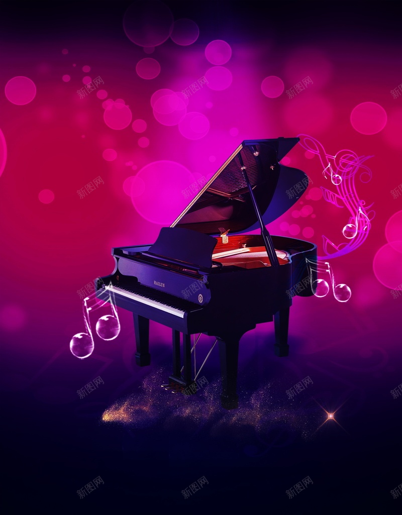 音乐钢琴背景模板psd设计背景_新图网 https://ixintu.com 光斑 海报 演奏 钢琴 音乐 平面 广告 背景 PSD 素材 模板