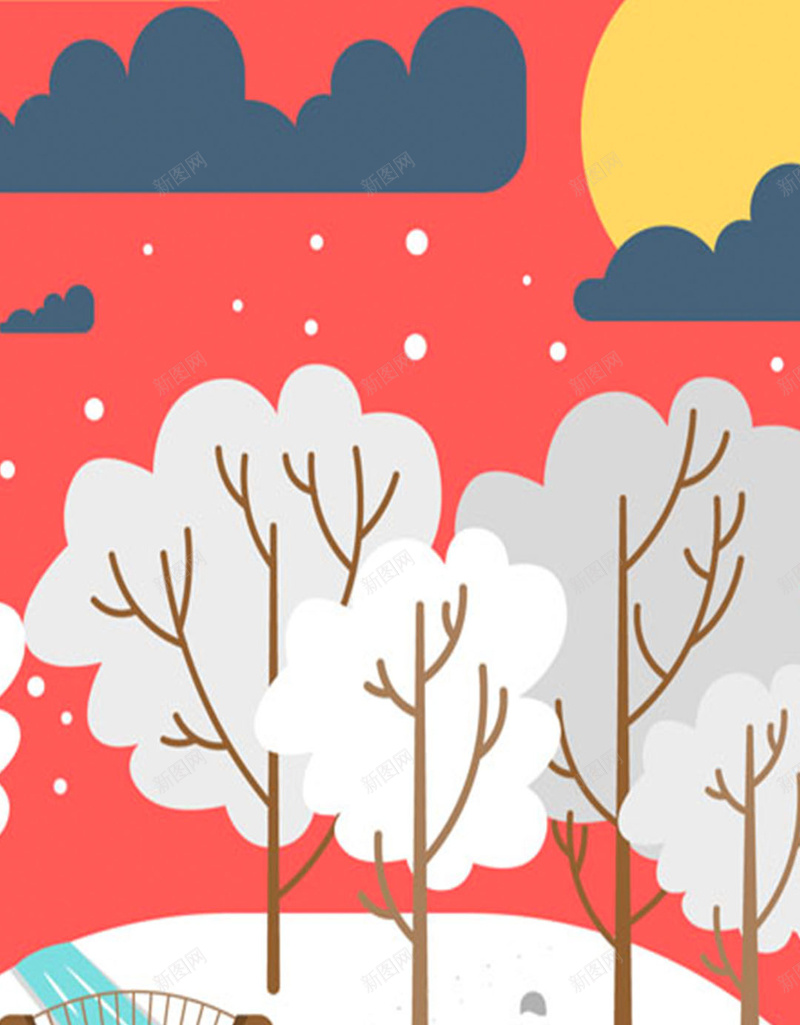 创意冬季森林风景素材jpg设计背景_新图网 https://ixintu.com 冬季 创意 动物 卡通 森林 H5素材 开心 快乐 童趣 手绘