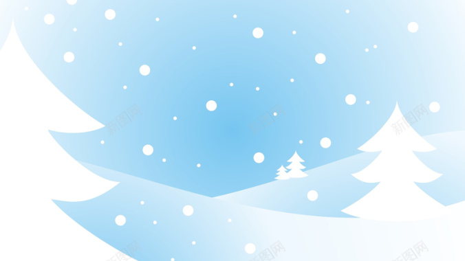 浅蓝色梦幻雪天圣诞树背景背景