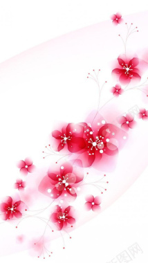 浪漫粉色手绘花朵H5背景背景