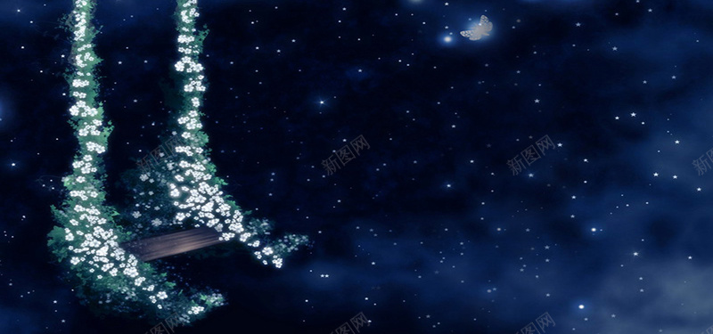 梦幻秋千星空背景jpg设计背景_新图网 https://ixintu.com 星空 梦幻 秋千 花朵 花藤 星星 夜空 海报banner 星云 星海 星际 浪漫