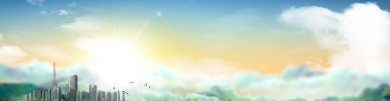 高楼蓝天白云日光背景jpg设计背景_新图网 https://ixintu.com 海报banner 摄影 风景