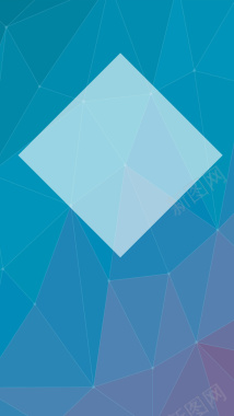 蓝色几何立体H5背景背景
