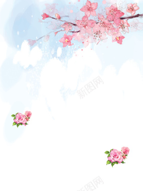 樱花美容海报背景素材背景