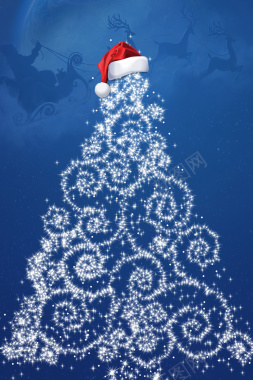 圣诞节蓝色渐变商场促销海报背景