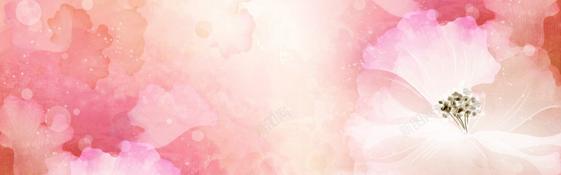 手绘粉色系花朵背景图背景