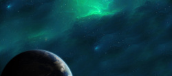 星际绿色唯美星空背景高清图片