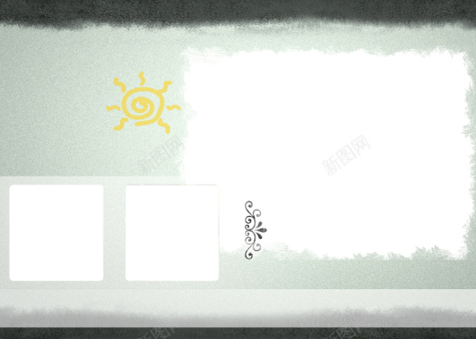 清新卡通手绘太阳报背景模板背景