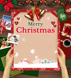 圣诞老人的服装欧式圣诞贺卡画册背景素材高清图片