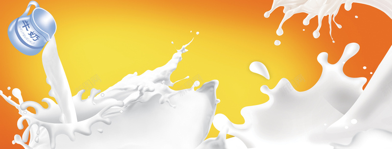 动感牛奶背景jpg设计背景_新图网 https://ixintu.com 黄色背景 牛奶 飞溅 海报banner 卡通 到牛奶 乳品 童趣 手绘