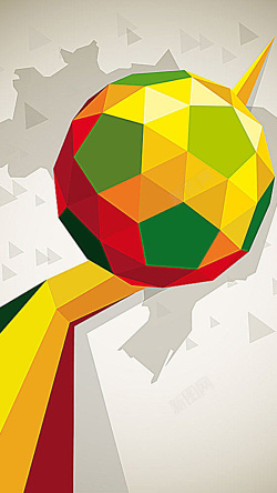 多彩足球多彩三维足球图案背景图高清图片