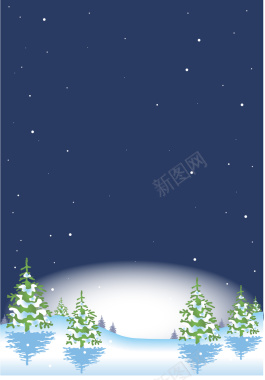 下雪夜晚矢量海报背景素材背景