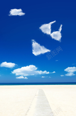 蓝天白云背景素材模板背景