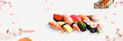 寿司模版淘宝美食日式寿司全屏海报PSD模版ban高清图片