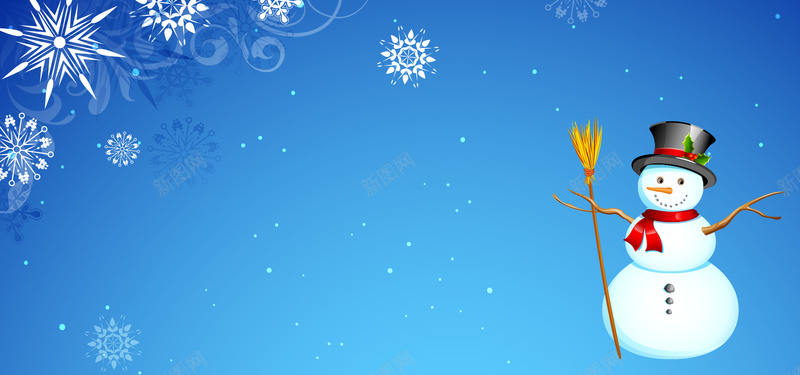 圣诞节雪人背景psd设计背景_新图网 https://ixintu.com 海报banner 雪花背景 圣诞节 卡通 雪人 童趣 手绘