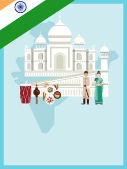 印度异域印度旅游海报背景高清图片