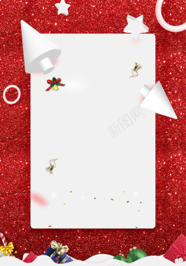 红色喜庆圣诞节促销海报背景素材背景