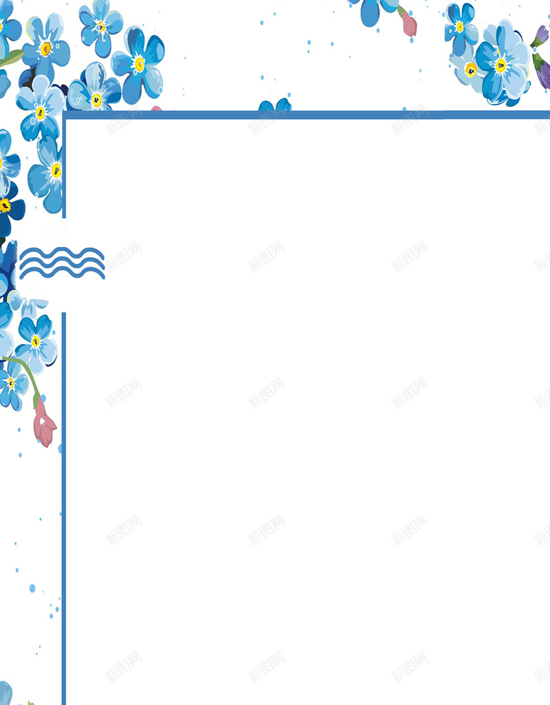 蓝色花框H5背景jpg设计背景_新图网 https://ixintu.com 海报 艺术 花卉 花框 蓝色 H5背景 H5 h5 文艺 小清新 简约