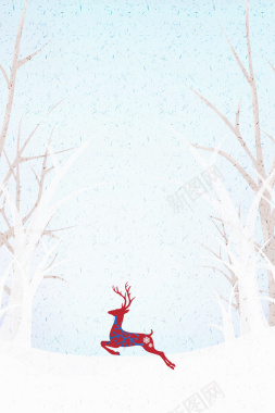卡通手绘圣诞麋鹿背景