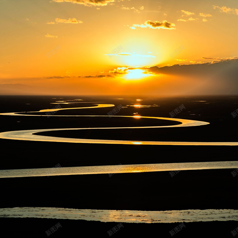 落日下的河流背景jpg设计背景_新图网 https://ixintu.com 太阳 落日 夕阳 河流 主图 摄影 风景