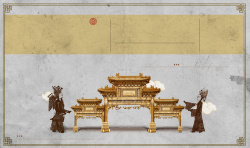 学术画册中国风大门戏曲灰色背景素材高清图片