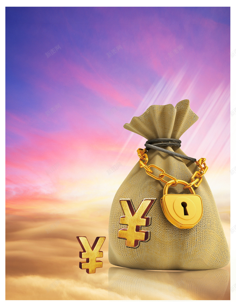 金融理财海报背景psd设计背景_新图网 https://ixintu.com 收益 理财 财富 金融 钱袋 背景