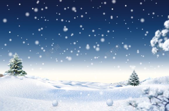 冬季浪漫雪景背景背景