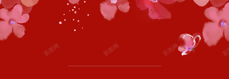 手绘红色花朵海报背景