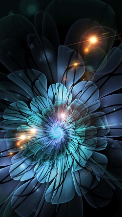科技感美容画报科技花朵背景高清图片